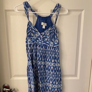 Ann Taylor Loft Blue & White Printed Dress